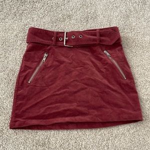 Forever 21 velvet belted mini skirt